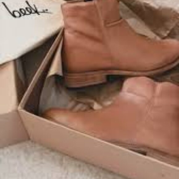 Like NEW BEEK Quail Leather Zip Up Ankle Booties Saddle  for women 1065mn - Picture 5 of 13